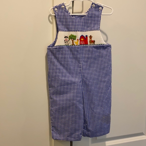 Anavini boys hand smocked farm Jon Jon - Picture 1 of 4